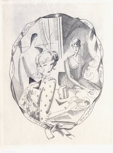 Ilustração de dois coquetes e um cavalheiro, 1920
