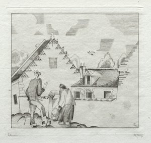 Aldeões, a conversar de Jean Emile Laboureur