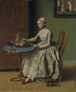 A Dutch Girl at Breakfast, c.1756 (óleo sobre tela) de Jean Étienne Liotard