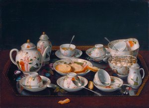 Alemão: Natureza morta com chávenas de café (conjunto de chá japonês) Natureza morta: conjunto de chá de Jean Étienne Liotard