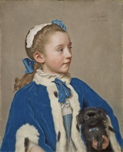 Retrato de Maria Frederike van Reede-Athlone aos Sete Anos de Idade de Jean Étienne Liotard