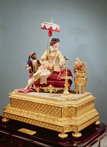 Autômato da lição de canto, 1844 (mídia mista) de Jean Eugene Robert