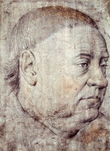 Desenho para retrato de Guillaume Jouvenel des Ursins, Chanceler de Carlos VII por Jean Fouquet (cerca de 1415-circa 1481) de Jean Fouquet