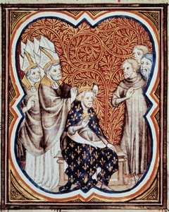 Le corre du roi Louis VI dit le Gros (1081-1137) Miniatura extraída de "Les grandes chronicles de France" de Jean Fouquet (1420-1481) Paris, B.N. do século XV. de Jean Fouquet