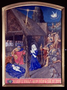 As Horas da Virgem: A Natividade e a Adoração dos Pastores Miniatura em "Les Hours d