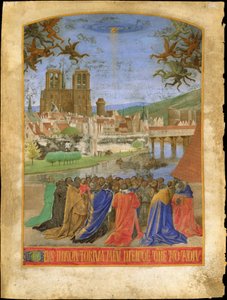 A Mão Direita de Deus Protegendo os Fiéis contra os Demônios, c.1452-1460 (tempera e folha de ouro em pergaminho)