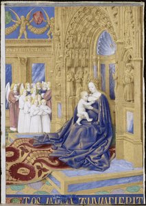 A Virgem e o Menino entronizaram as Horas de Étienne Chevalier de Jean Fouquet