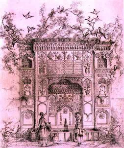 Fonte Ornamental, perto da Torre Galata em Constantinopla, de 