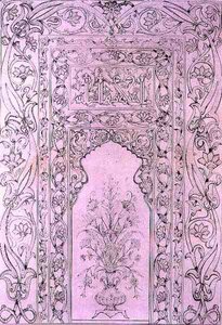 Painel de Azulejos da Mesquita Azul, em Tabriz, Pérsia, de 