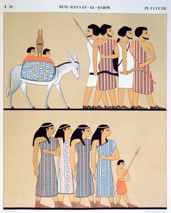 Afresco do túmulo de Nevothph em Beni-Hassan-El-Qadim (Beni Hasan), 1835-45