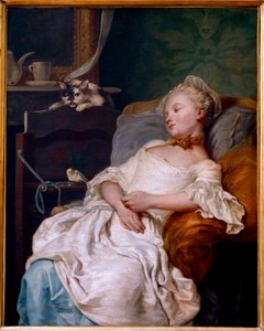 Le repos Painting de Jean Francois Colson (1733-1803) 1759 Sun. 0,92x0,72 m Dijon, Musee des Beaux Arts
