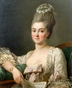 Retrato de uma senhora segurando uma partitura
