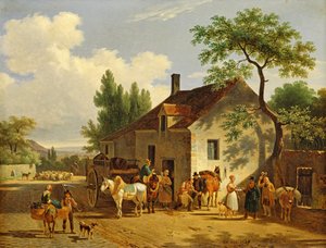 Vista de uma aldeia, 1839 de Jean Francois Demay