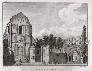 Igreja de Blancs Coats, Paris. (gravura, cerca de 1780) de Jean Francois Garneray