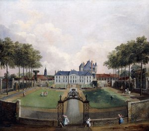Vista para o Chateau de Mousseaux e seus jardins,