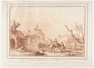 Antes da muralha de uma aldeia de Jean Francois Janinet