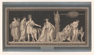 Coriolano conforta sua esposa e mãe Constance de Coriolan (título no objeto)