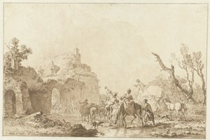 Viajantes em um portão pagamento de Jean Francois Janinet