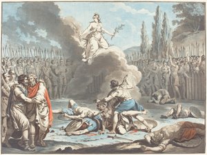 O Combate do Horatii e do Curatii, 1783. de Jean Francois Janinet
