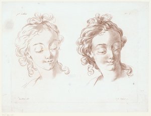 Duas cabeças de mulheres Composições com partes do corpo humano (título da série) Cahier de princípios du dessein d