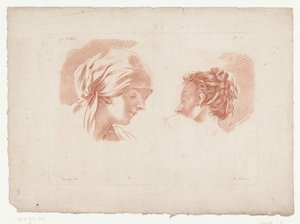 Duas cabeças de mulher
Composições com partes do corpo humano (título da série)
IX Cahier de Principes du Dessin d