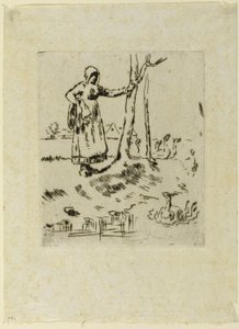 Uma rapariga a cuidar dos gansos de Jean Francois Millet