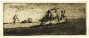 Ein Schaf beim Grasen von Jean-Francois Millet