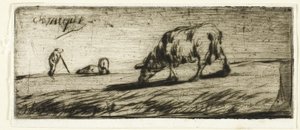 Ein Schaf beim Grasen von Jean-Francois Millet