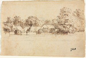 Casas de campo, 1870-1871. de Jean Francois Millet