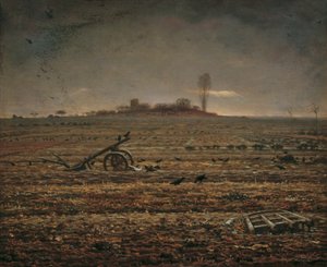 A planície de Chailly com grade e arado de Jean Francois Millet