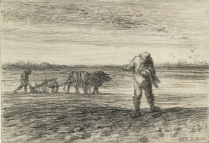 Lavoura humana e outra semeadura, 1849-1852 de Jean Francois Millet