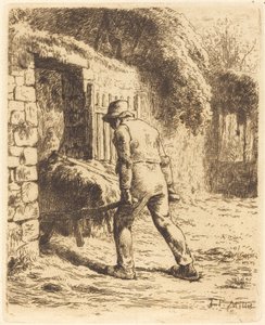 Homem com carrinho de mão (O camponês voltando do esterco) de Jean Francois Millet