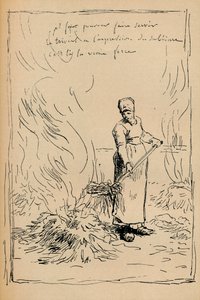 Camponês Queimando Ervas Daninhas, Século XIX de Jean Francois Millet