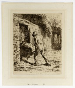 Camponês com um carrinho de mão de Jean-Francois Millet