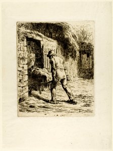 Camponês com um carrinho de mão de Jean Francois Millet