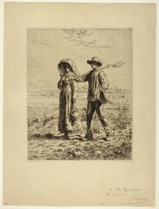 Camponeses indo trabalhar de Jean Francois Millet
