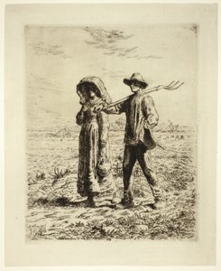 Camponeses indo trabalhar de Jean Francois Millet