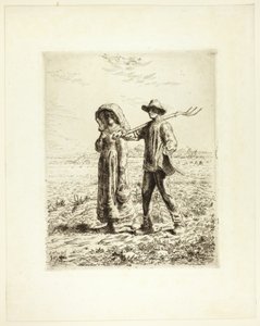 Camponeses indo trabalhar de Jean Francois Millet