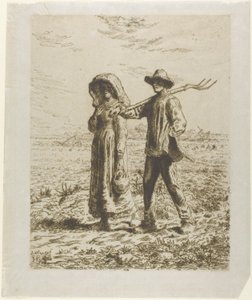 Camponeses indo trabalhar de Jean Francois Millet
