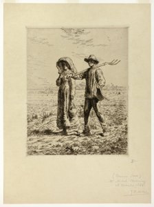 Camponeses indo trabalhar de Jean Francois Millet