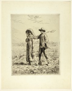 Camponeses indo trabalhar de Jean Francois Millet