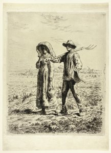 Camponeses indo trabalhar de Jean Francois Millet