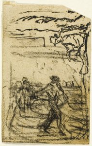 Esboços, Fragmento: Camponês sentado ao pé de uma árvore de Jean Francois Millet