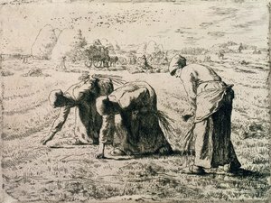 Os Gleaners, 1855 de Jean Francois Millet