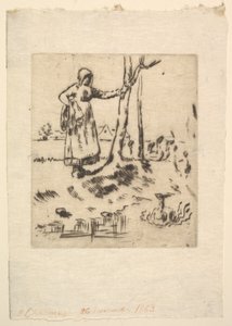 A menina do ganso, 1830-75. de Jean Francois Millet