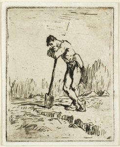 O homem apoiado em sua pá de Jean Francois Millet
