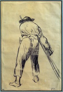 The Reaper Drawing Preparation by Jean Francois Millet (1814-1875) Paris do século XIX, Museu do Louvre de Jean Francois Millet