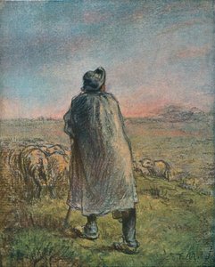 O Pastor, século XIX de Jean Francois Millet