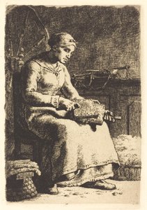 O cardador de lã (La cardeuse) de Jean Francois Millet