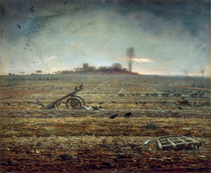 A planície de Chailly com Harrow e Arado (óleo sobre tela de Jean Francois Millet